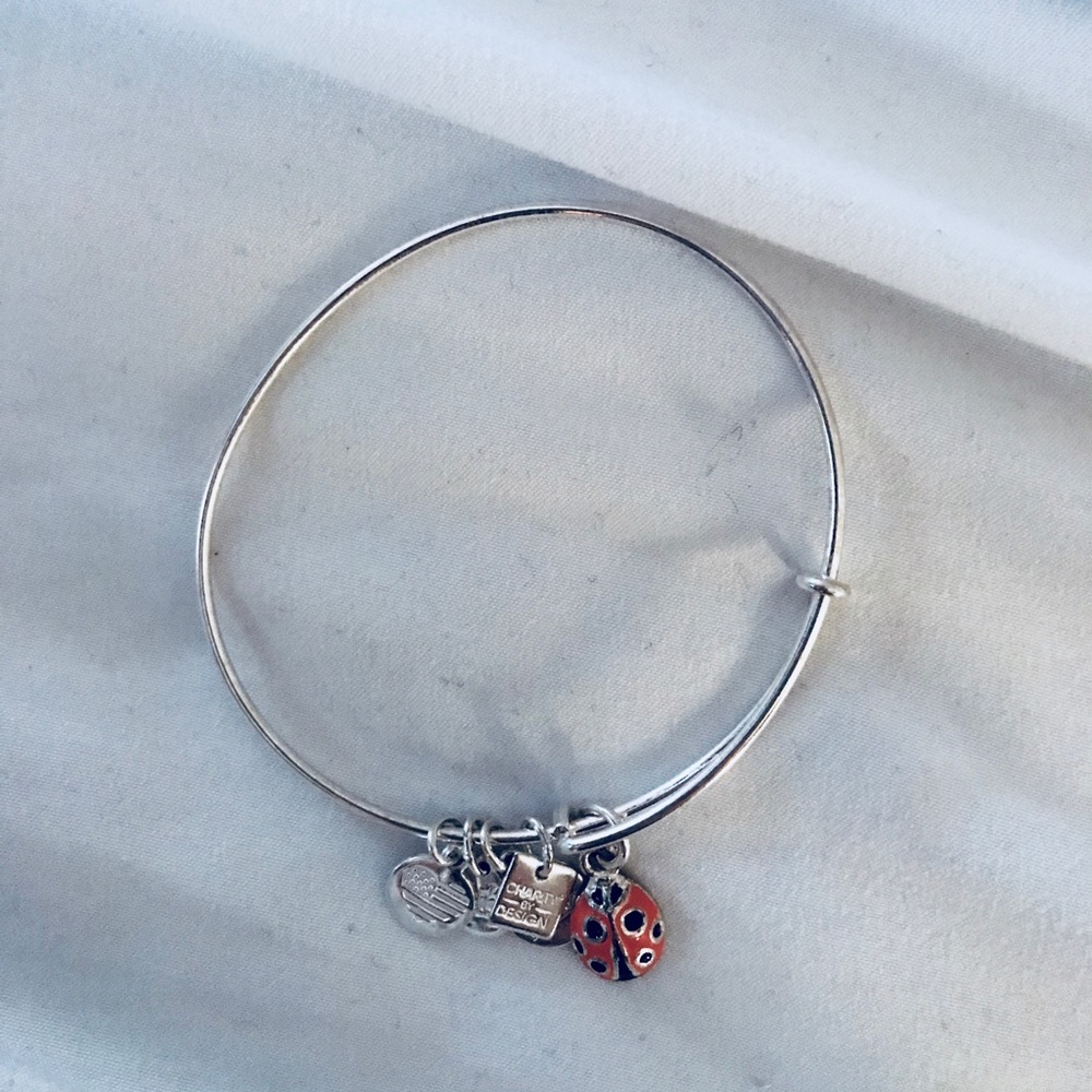 Alex and Ani Silver Ladybug bangle